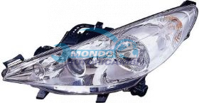 PROIETTORE SX MOD. H1+H7+H7 ELETT.-CON MOTORE PEUGEOT 207 ANNO 04-06 - > 05-09